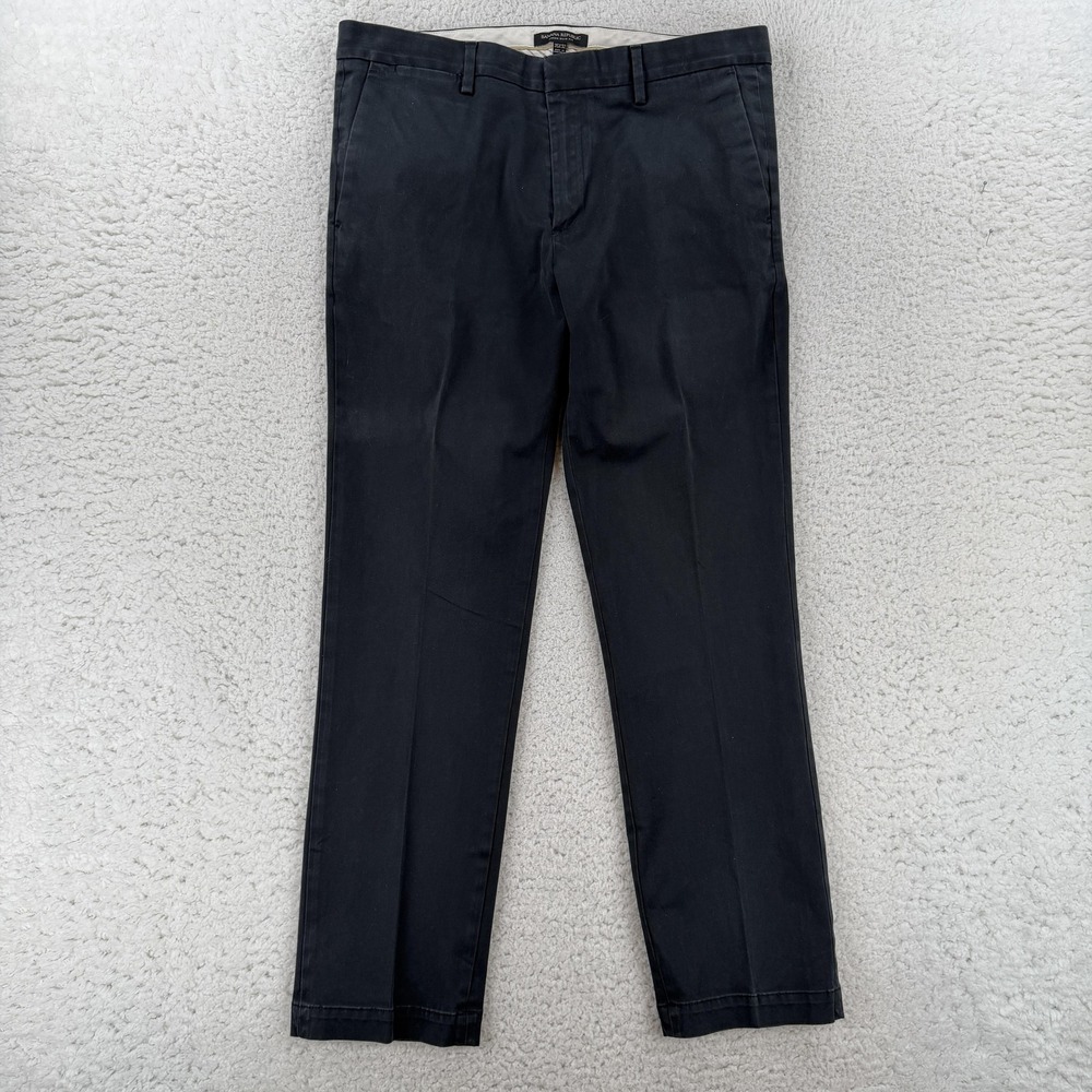 Banana Republic Aiden Chino Pants Mens 35x32 (35x30) Black Slim Fit Stretch